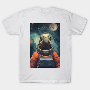 Astronaut Turtle in Space Vintage Art T-Shirt